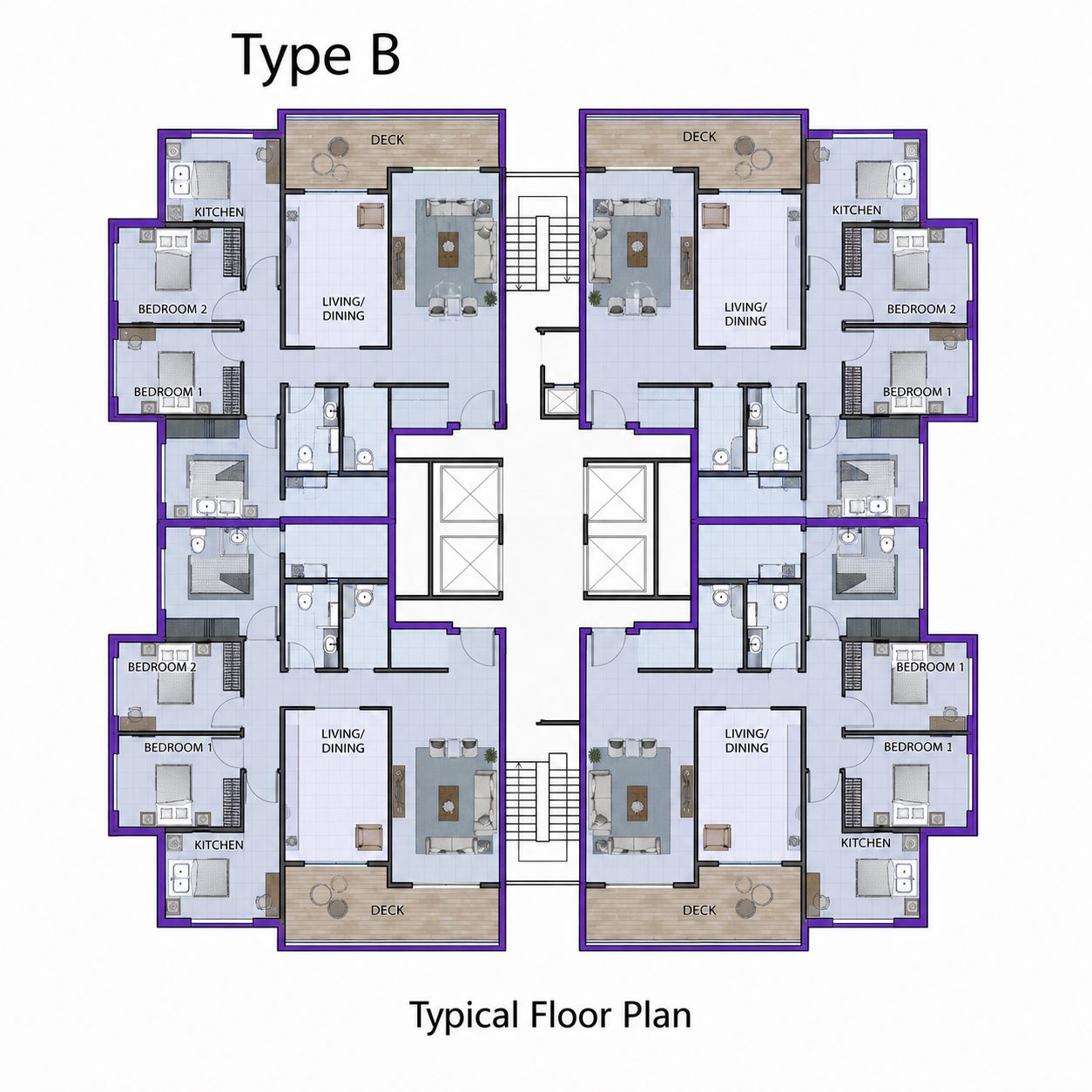 مخطط الطابق النموذجي Type B